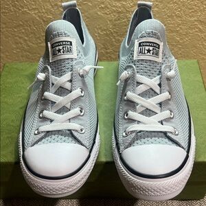 Converse WOMEN, Wolf Gray and White Knit Slip-On Sneakers- Size (10) - NWOT 🩶🤍